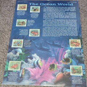 Mint Stamps Ocean Fish Nature Sea Fauna Collectible Academia Vintage MNH Art